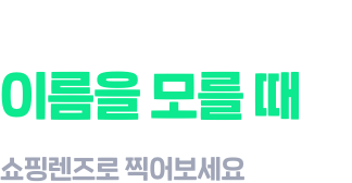 사고 싶은 아이템 이름을 모를 때 쇼핑렌즈로 찍어보세요